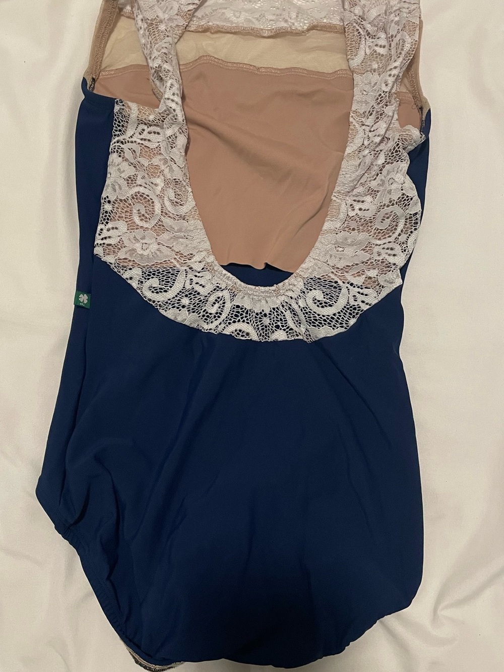 Lucky Leo - Navy Lace-Trim leotard size small